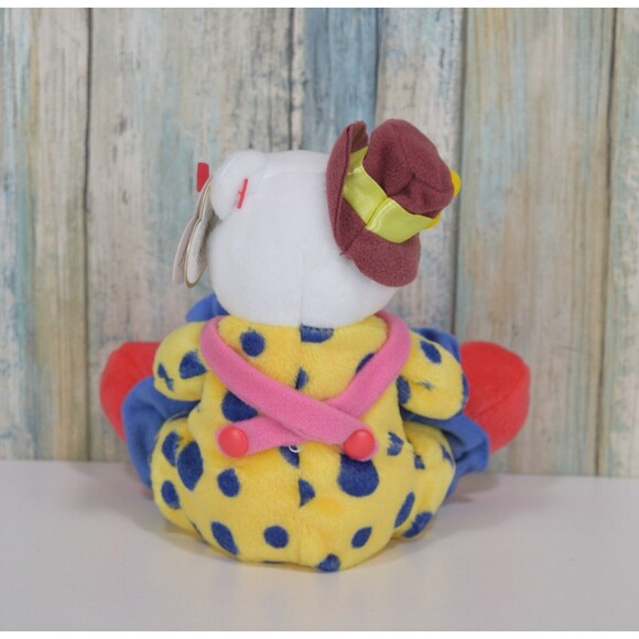 Ty Beanie Baby  JUGGLES the Clown Bear 8" Plush NWT - Picture 5 of 8
